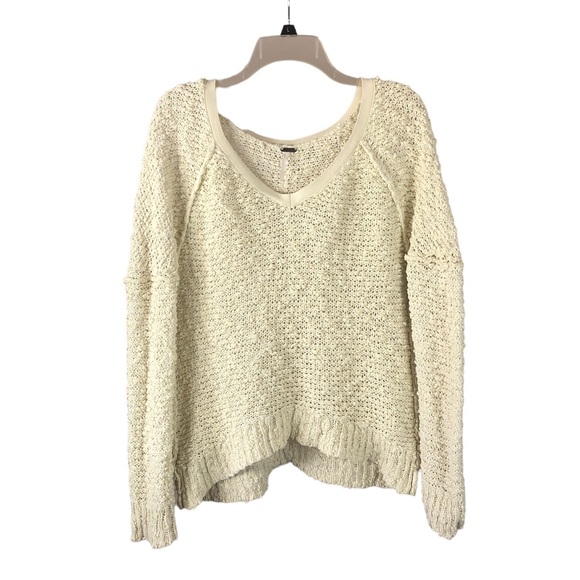 SWEATER - Women's Free People Shaggy Bear Songbird Pullover Sweater in Lemon. XS - Picture 2 of 13